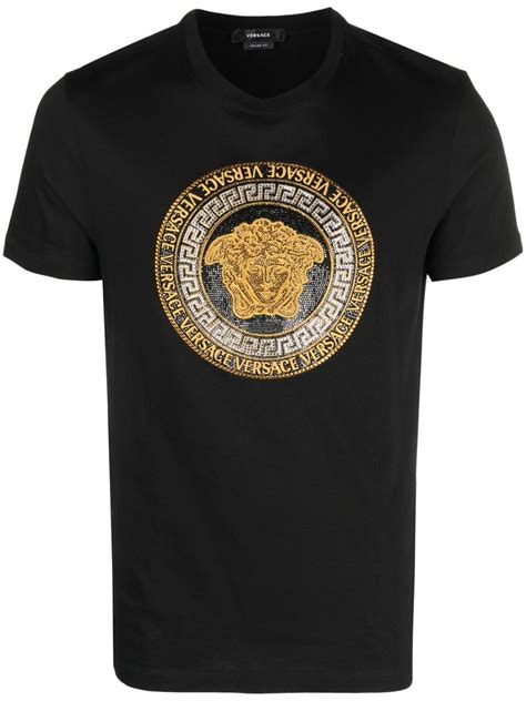 versace embellished t shirt|farfetch Versace shirts.